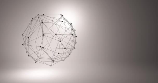 Animazione struttura molecola nera su sfondo bianco. Connessione alla rete di computer concetto di animazione tecnologica digitale. loop senza soluzione di continuità . — Video Stock