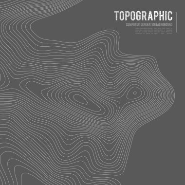 Gri, vektör topografisini belirler. Coğrafi dağ topoğrafyası vektör çizimi. Topografik doku. Arazi vektör alanı haritası. Yükseklik grafiği yükseklik çizgileri. Topografik harita