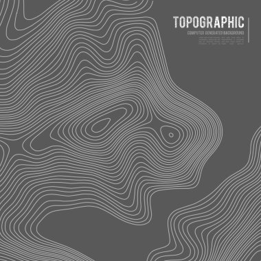 Gri, vektör topografisini belirler. Coğrafi dağ topoğrafyası vektör çizimi. Topografik doku. Arazi vektör alanı haritası. Yükseklik grafiği yükseklik çizgileri. Topografik harita
