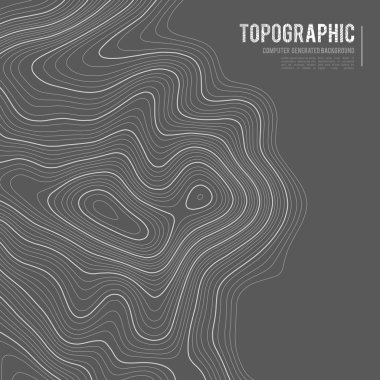 Gri, vektör topografisini belirler. Coğrafi dağ topoğrafyası vektör çizimi. Topografik doku. Arazi vektör alanı haritası. Yükseklik grafiği yükseklik çizgileri. Topografik harita