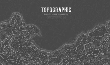 Gri, vektör topografisini belirler. Coğrafi dağ topoğrafyası vektör çizimi. Topografik doku. Arazi vektör alanı haritası. Yükseklik grafiği yükseklik çizgileri. Topografik harita