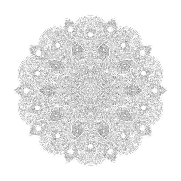 Mandala patroon. Abstracte bloemen Vector Art. Bloem in Indiase motief. Luxe kant decoratie. Ronde ornament Aziatische etnische cirkel. Decoratieve Arabische achtergrond. Mooie decor kaart in islamitische motief — Stockvector