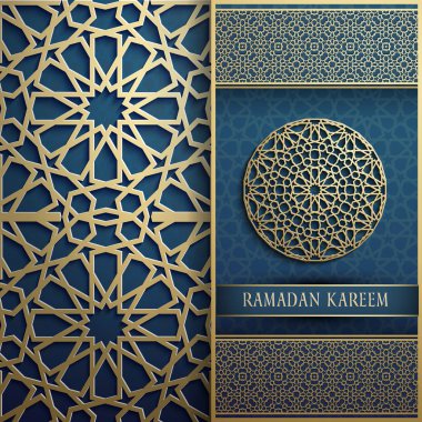 Kaligrafi, Arapça'da Ramazan kareem anlamına gelir. Bayram mübarek vektör tasarım dekorasyon. Süs feneri tasarımı. Motif modern ilamik tebrik. Arap fener kartı. Ramazan 3d iftar. İslami metin