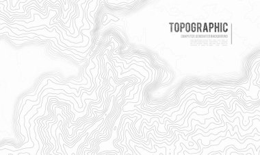 Gri, vektör topografisini belirler. Coğrafi dağ topoğrafyası vektör çizimi. Topografik doku. Arazi vektör alanı haritası. Yükseklik grafiği yükseklik çizgileri. Topografik harita