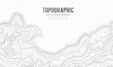 Gri, vektör topografisini belirler. Coğrafi dağ topoğrafyası vektör çizimi. Topografik doku. Arazi vektör alanı haritası. Yükseklik grafiği yükseklik çizgileri. Topografik harita