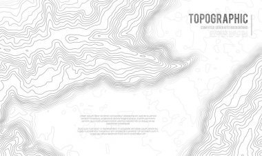 Gri, vektör topografisini belirler. Coğrafi dağ topoğrafyası vektör çizimi. Topografik doku. Arazi vektör alanı haritası. Yükseklik grafiği yükseklik çizgileri. Topografik harita