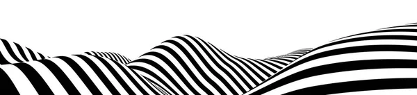 Fondo de líneas de ilusión óptica. Ilusiones abstractas en blanco y negro en 3D. EPS 10 Ilustración vectorial. vector de ondas abstractas . — Vector de stock