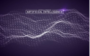 Yapay zeka Otomasyon teknolojisi arka plan. Artırılmış gerçeklik vektör tasarımı. Vektör Eps 10