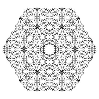 Oryantal desen. Çiçek Mandala. Vintage dekoratif unsurlar. Vektör Illustration