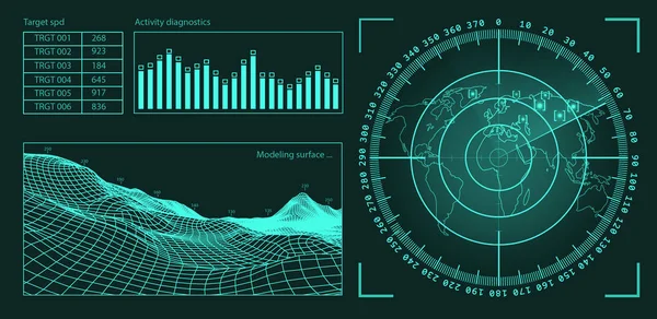 Futuristische gebruikersinterface HUD tech elementen voor het maken van games of footage overlay. Sci-Fi vector ontwerpset — Stockvector