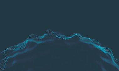  Müzik arka plan. Büyük veri parçacık akışı görselleştirme. Bilim Infographic fütüristik illüstrasyon. Ses dalgası. Ses görselleştirme