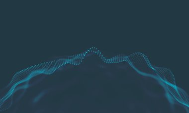  Müzik arka plan. Büyük veri parçacık akışı görselleştirme. Bilim Infographic fütüristik illüstrasyon. Ses dalgası. Ses görselleştirme