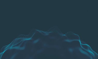  Müzik arka plan. Büyük veri parçacık akışı görselleştirme. Bilim Infographic fütüristik illüstrasyon. Ses dalgası. Ses görselleştirme