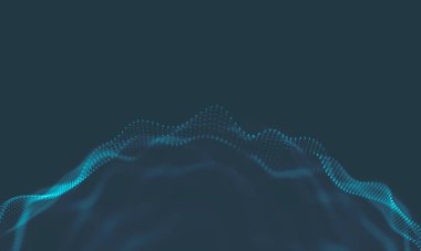  Müzik arka plan. Büyük veri parçacık akışı görselleştirme. Bilim Infographic fütüristik illüstrasyon. Ses dalgası. Ses görselleştirme