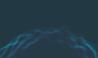  Müzik arka plan. Büyük veri parçacık akışı görselleştirme. Bilim Infographic fütüristik illüstrasyon. Ses dalgası. Ses görselleştirme