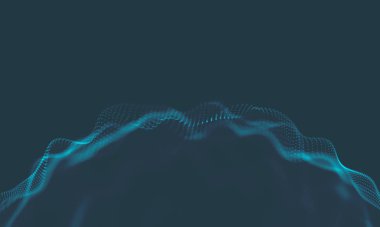  Müzik arka plan. Büyük veri parçacık akışı görselleştirme. Bilim Infographic fütüristik illüstrasyon. Ses dalgası. Ses görselleştirme