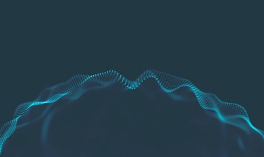  Müzik arka plan. Büyük veri parçacık akışı görselleştirme. Bilim Infographic fütüristik illüstrasyon. Ses dalgası. Ses görselleştirme