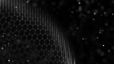 Dijital teknoloji arka planı. Işık bağlantı yapısı. Tıbbi teknoloji kavramı. İş, teknoloji arka planı. Soyut geometrik şekil.