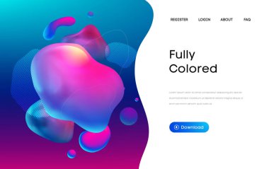 3 boyutlu mor sıvı arka plan. Web tasarımı sıvı renk iş web sitesi şablonu. Akış ve akışkan arka plan. Eps 10 Vektörü.