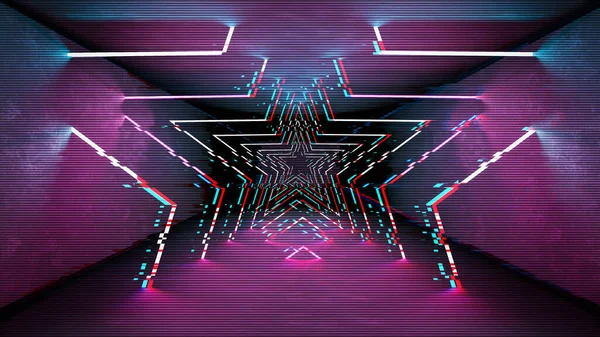 Futuristic pattern with glitch digital design. Internet technology. Abstract pixel light effect. Vhs glitch with noise error video damage screen. — Stock Photo, Image