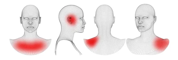 Bröstsmärtsmedicin kvinnlig kvinna illustration. Vuxen Ddsease i bröstet. Sjukvård skönhet mänsklig medicinsk bakgrund. Kroppsvård och sjukgymnastik. Axeln värker anatomi. Öronsjukdom eller öronvärk. Ung — Stock vektor