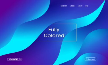 Mavi soyut kağıt kesimi web sitesi arka planı. İniş sayfası kavramı. Vektör illüstrasyonu