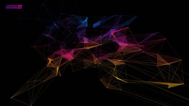 Ağ arkaplanı özeti. Teknoloji işi kavramını beyaz arka planda çizgi üçgeni yapısına bağla. Küresel internet iletişimi renkli teknoloji arkaplanı. Vektör illüstrasyonu EPS 10.