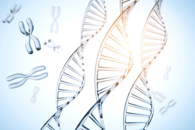 Soyut arkaplan. X kromozomlu DNA molekülü