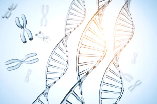 Abstracte achtergrond. DNA-molecuul met X-chromosomen — Stockfoto