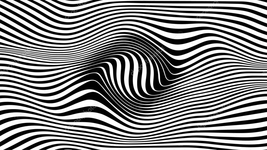 Optical illusion vector geometric illusion. Distorted line illusions of move. Paradox vector EPS 10.
