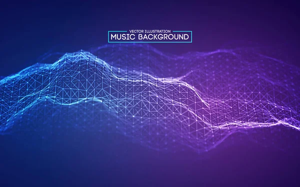 Diseño de fondo azul. Diseño de fondo musical colorido. Ecualizador de música de onda sonora abstracta. Fondo de partículas audio abstracto. EPS 10. — Vector de stock