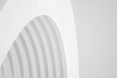 Soyut Mimarlık Geçmişi. Boş Beyaz Gelecek Odası. 3d Görüntüleme