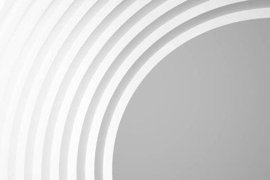 Soyut Mimarlık Geçmişi. Boş Beyaz Gelecek Odası. 3d Görüntüleme