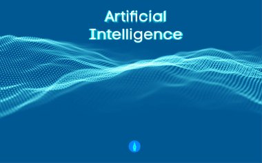 Arkaplan 3D ızgarası. Ai teknoloji kablo şebekesi fütüristik kablo şeması. Yapay zeka. Siber güvenlik arka plan Vektör illüstrasyonu