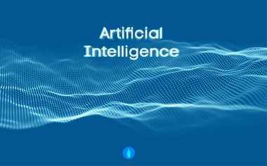 Arkaplan 3D ızgarası. Ai teknoloji kablo şebekesi fütüristik kablo şeması. Yapay zeka. Siber güvenlik arka plan Vektör illüstrasyonu