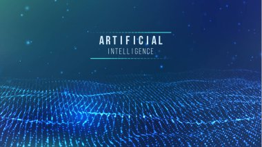 Yapay zeka vektörü ışık arkaplan dijital duvar kağıdı. İletişim ağı. İş bilgileri soyut duvar kağıtları. Arkaplan 3D ızgarası. Ai teknoloji kablo ağı fütüristik kablo çerçevesi