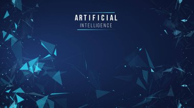 Yapay zeka vektörü ışık arkaplan dijital duvar kağıdı. İletişim ağı. İş bilgileri soyut duvar kağıtları. Arkaplan 3D ızgarası. Ai teknoloji kablo ağı fütüristik kablo çerçevesi