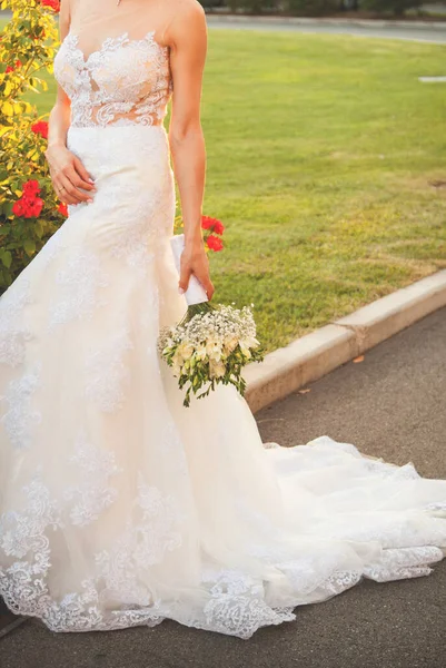 Wedding Bouquet Hands Bride — Stock Photo, Image