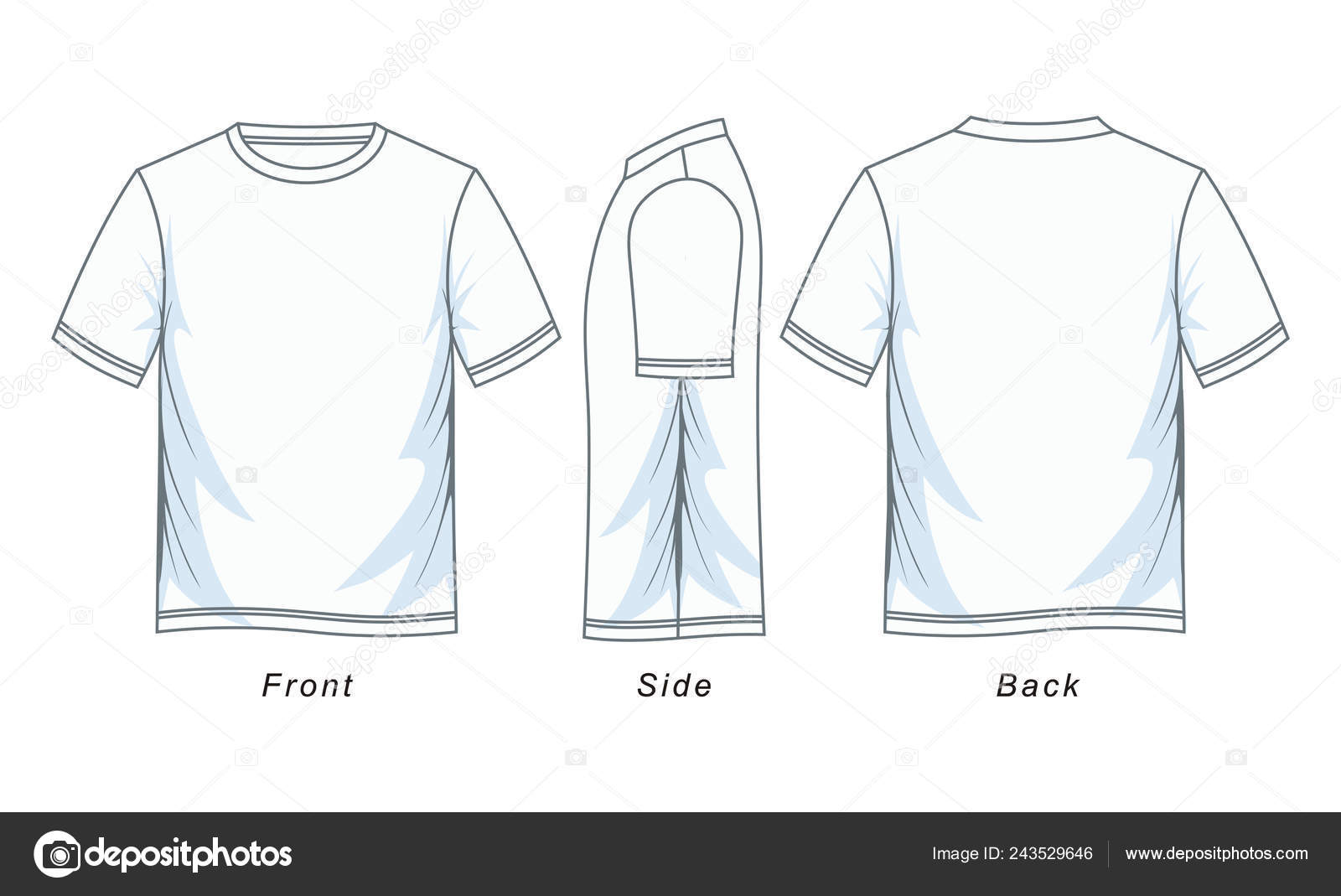 Download Men Shirt Templates Front Side Back Views Vector ...