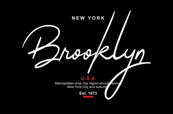 Brooklyn tipografi tasarımı siyah renkli bir arka plan ile. Vektör görüntü Illustrator
