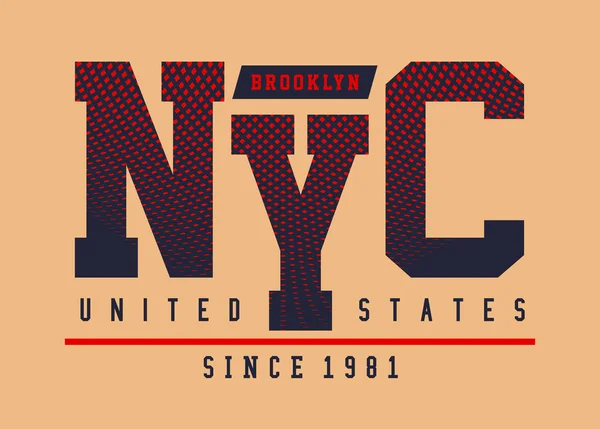 Nyc Typografie Ontwerp Met Een Achtergrond Van Zwart Witte Kleurvarianten — Stockvector