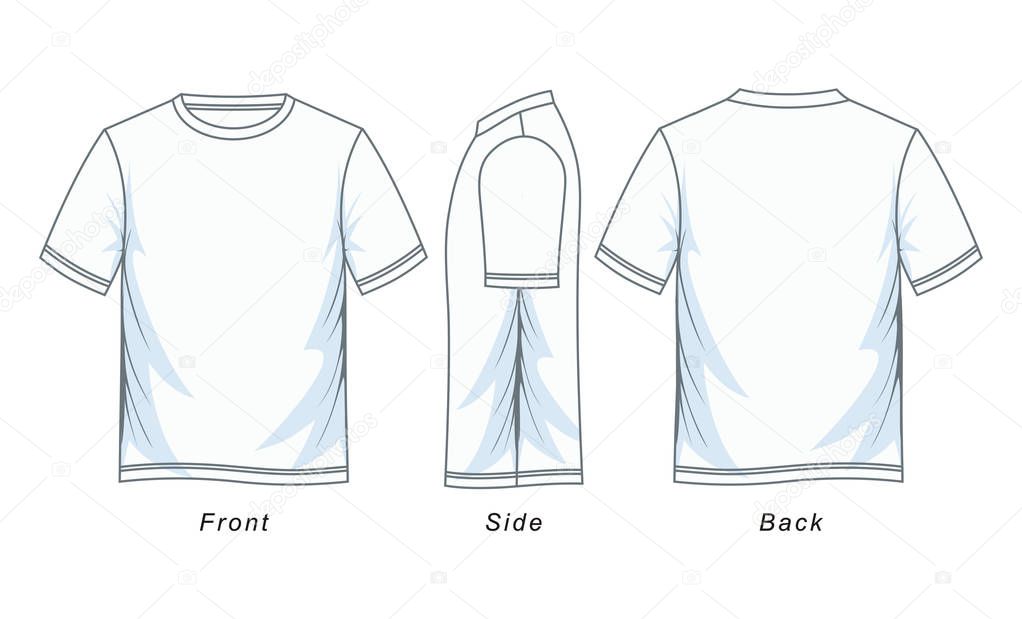 Download Men S T Shirt Templates Front Side And Back Views Vector Illustration Premium Vector In Adobe Illustrator Ai Ai Format Encapsulated Postscript Eps Eps Format