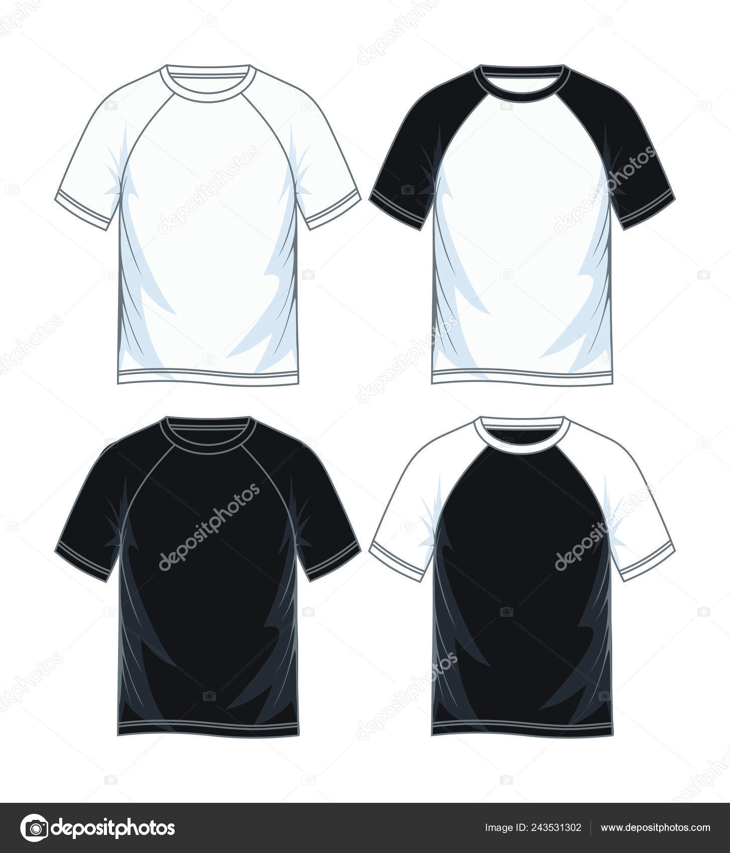 black and white raglan tee