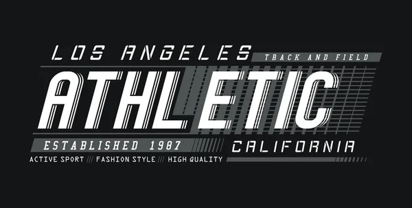 Athletische California Typographie Design Mit Einem Hintergrund Von Schwarzer Farbe — Stockvektor