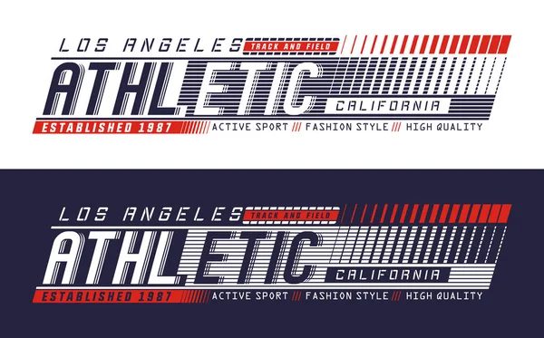 Sportovní Design Typografie Los Angeles Pozadím Černé Bílé Barevné Varianty — Stockový vektor