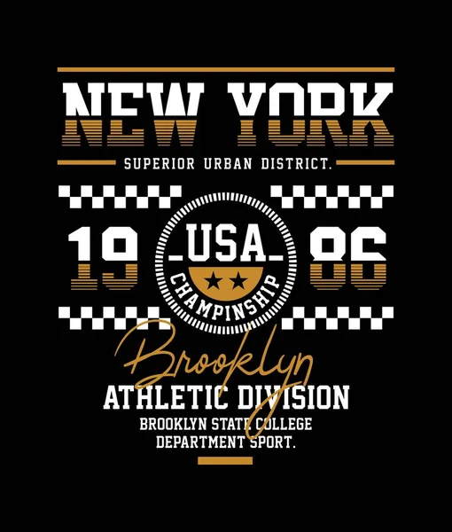 Atletik spor New York tipografi Stoygrafya stil, t-shirt grafik, vektörler