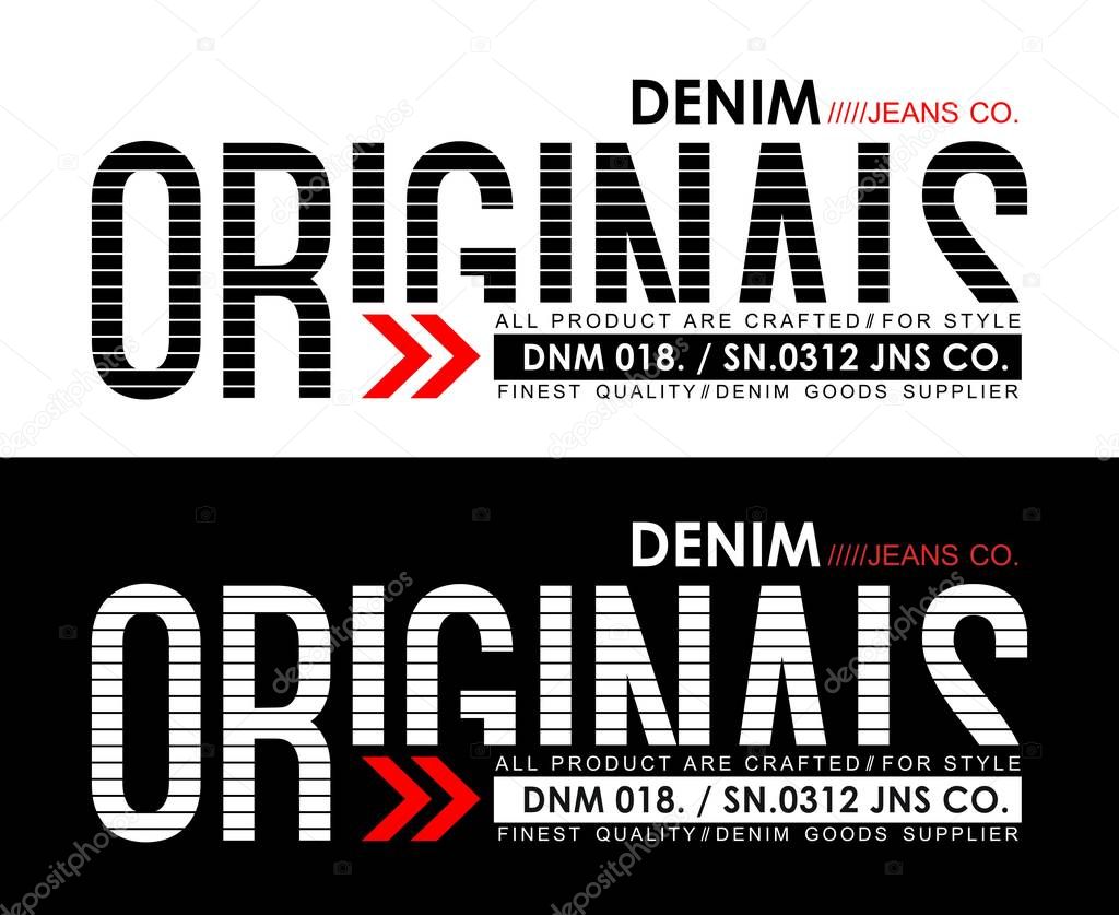 Denim Sport typography for t shirt print men, vector