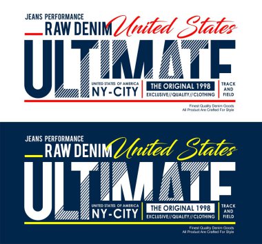  T shirt baskı erkekler için tipografi nihai sloganı, vektör