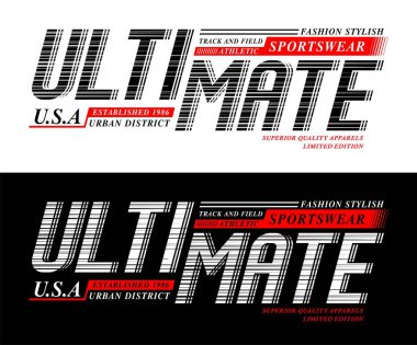Ultimate, t-shirt ve giyim tasarımı, dokulu yazı, poster, Vektörler