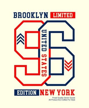 Kentsel denim tipografi sloganı, t-shirt ve giyim için. Vektör çizimleri